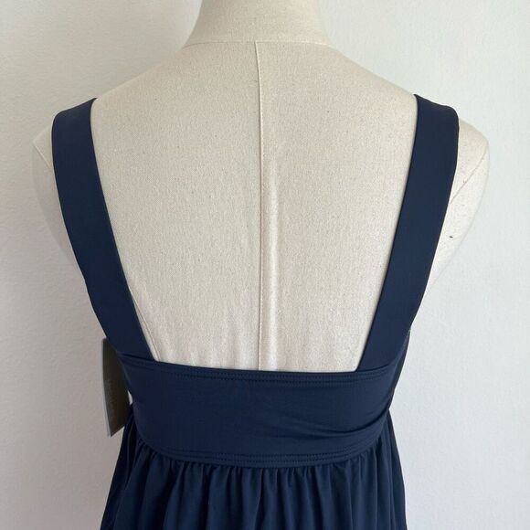 Michael Michael Kors Babydoll Tankini Top Navy Medium | Underwire Swimsuit Suppo - Picture 7 of 13